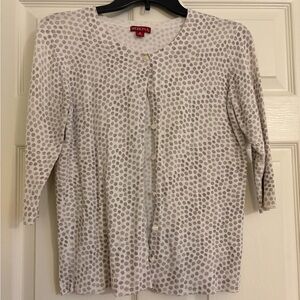 Merona White and Gray Polka Dot Sweater